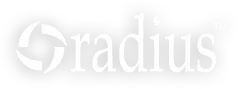 Radius LL Horizontal White Logo With Dropshaddow