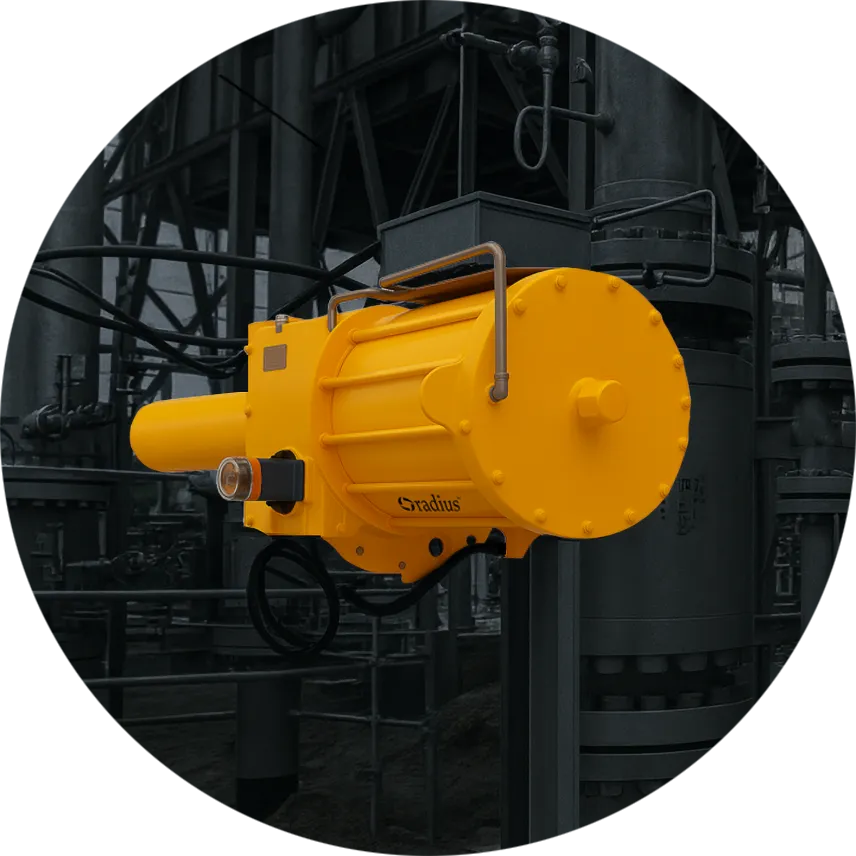 Radius Valve Actuator in Oil Refinery Setting Michigan